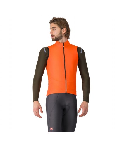 Castelli Perfetto Air Rosso Corsa Gilet Uomo, Brilliant Orange
