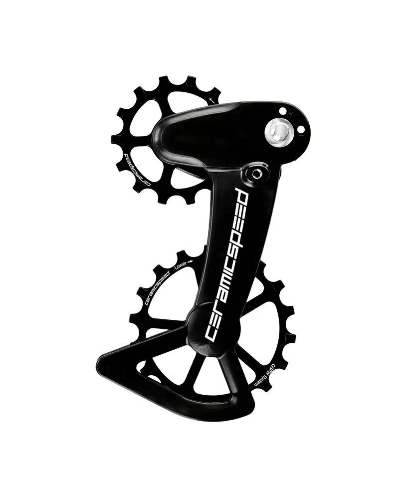 CeramicSpeed Gabbia Cambio OSPWx con Pulegge Carbonio 12V Nero Shimano XT/XTR