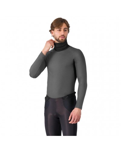 Castelli Flanders 2 High Neck Warmer Men's Long Sleeve Cycling Baselayer, Gray