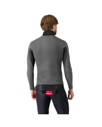 Castelli Flanders 2 Maglia Intima Maniche Lunghe Uomo con Scaldacollo Integrato, Grigio