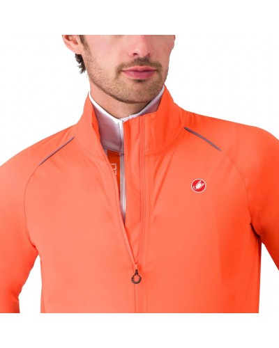 Castelli Emergency 3 Rain Waterproof/Windproof Men's Packable Cycling Jacket, Brilliant Orange