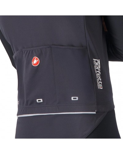 Castelli Perfetto RoS 3 Rosso Corsa Polartec AirCore Giacca Antipioggia/Antivento Uomo, Light Black/Silver Reflex