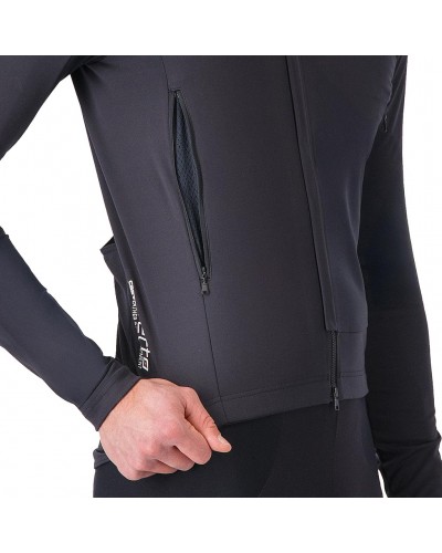 Castelli Perfetto RoS 3 Rosso Corsa Polartec AirCore Giacca Antipioggia/Antivento Uomo, Light Black/Silver Reflex