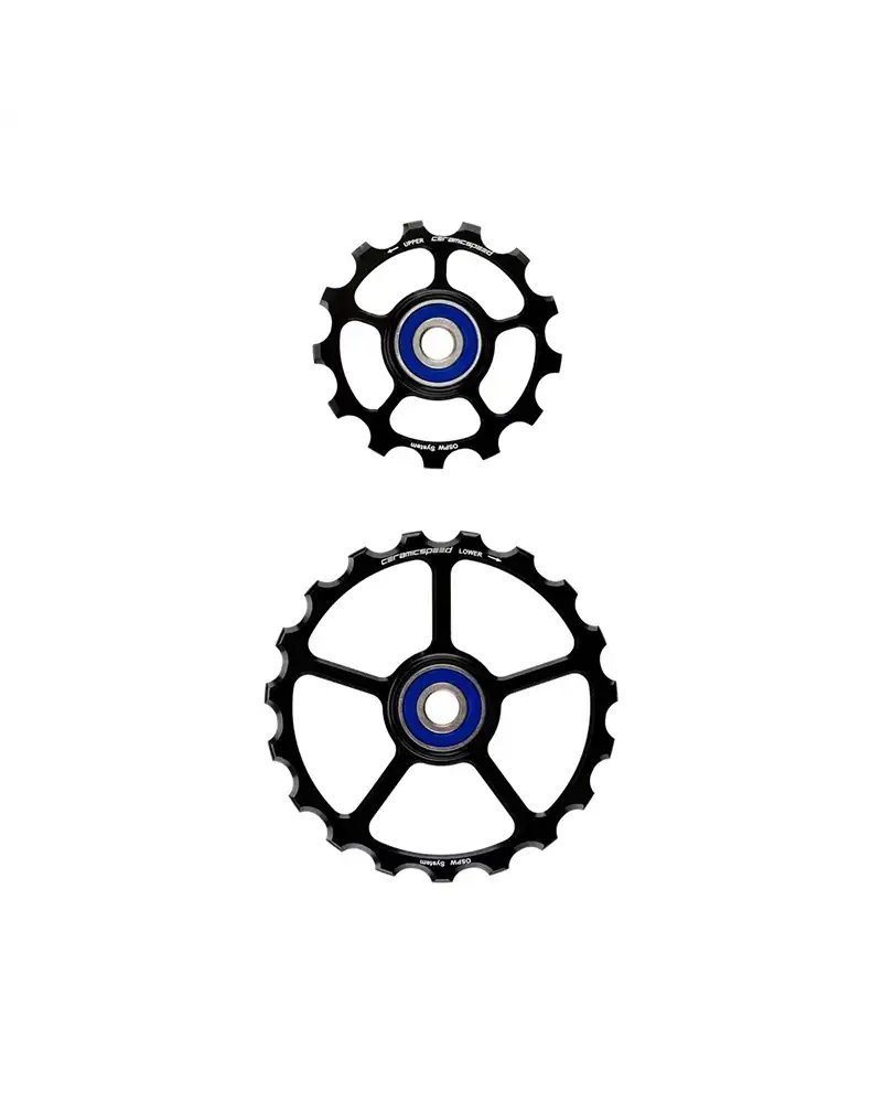 CeramicSpeed Os Pulley Wheels (Spare) Shimano 10 + 11S (Ultegra + Dura Ace) Black 13/19T