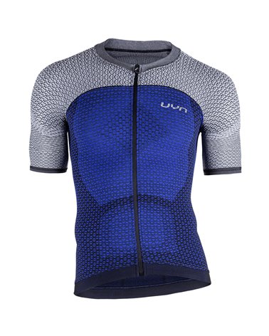 UYN Alpha Biking Men's Cycling Short Sleeve Jersey, Medieval Blue/Sleet Grey