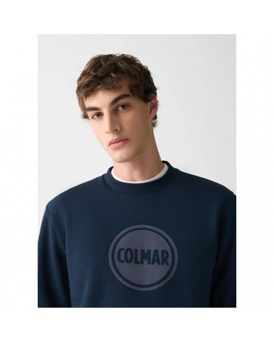Colmar Men's Crew-Neck Sweatshirt with Logo, Navy Blue