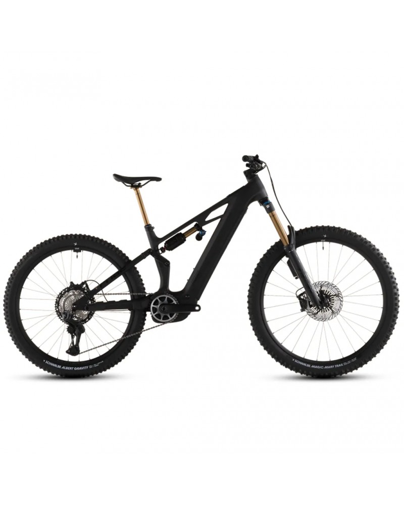 Cube Stereo Hybrid One77 HPC AT 800 27.5"/29" e-MTB Shimano XT Di2 12sp Bosch CX 800Wh, Carbon/Gold