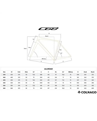 Colnago C68 Allroad Disc Frame Kit - C68 Disc Carbon Fork - HADK