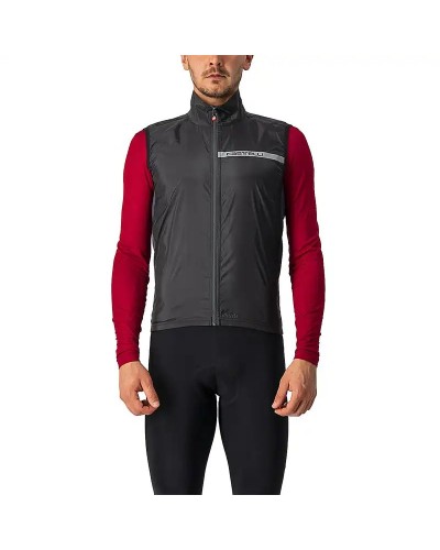 Castelli Squadra Stretch Gilet Comprimibile Antivento Uomo, Light Black/Dark Gray
