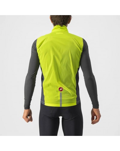 Castelli Squadra Stretch Gilet Comprimibile Antivento Uomo, Electric Lime/Dark Gray