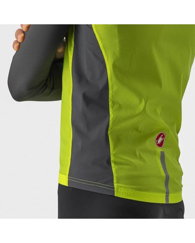 Castelli Squadra Stretch Windproof Men's Packable Cycling Vest, Electric Lime/Dark Gray