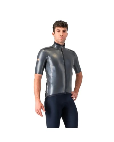 Castelli Gabba R Rosso Corsa Maniche Corte Uomo Antipioggia/Antivento, Nero