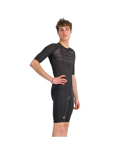 Castelli Free Aero Race S Bibshort Rosso Corsa Salopette Corta Uomo, Nero (Fondello X2 Air)