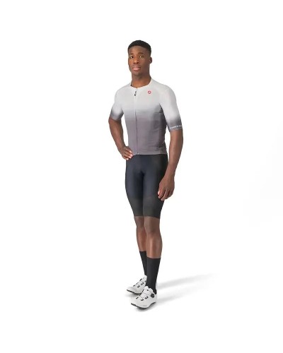 Castelli UPF Men's Full Zip Short Sleeve Cycling Jersey, Silver Gray
