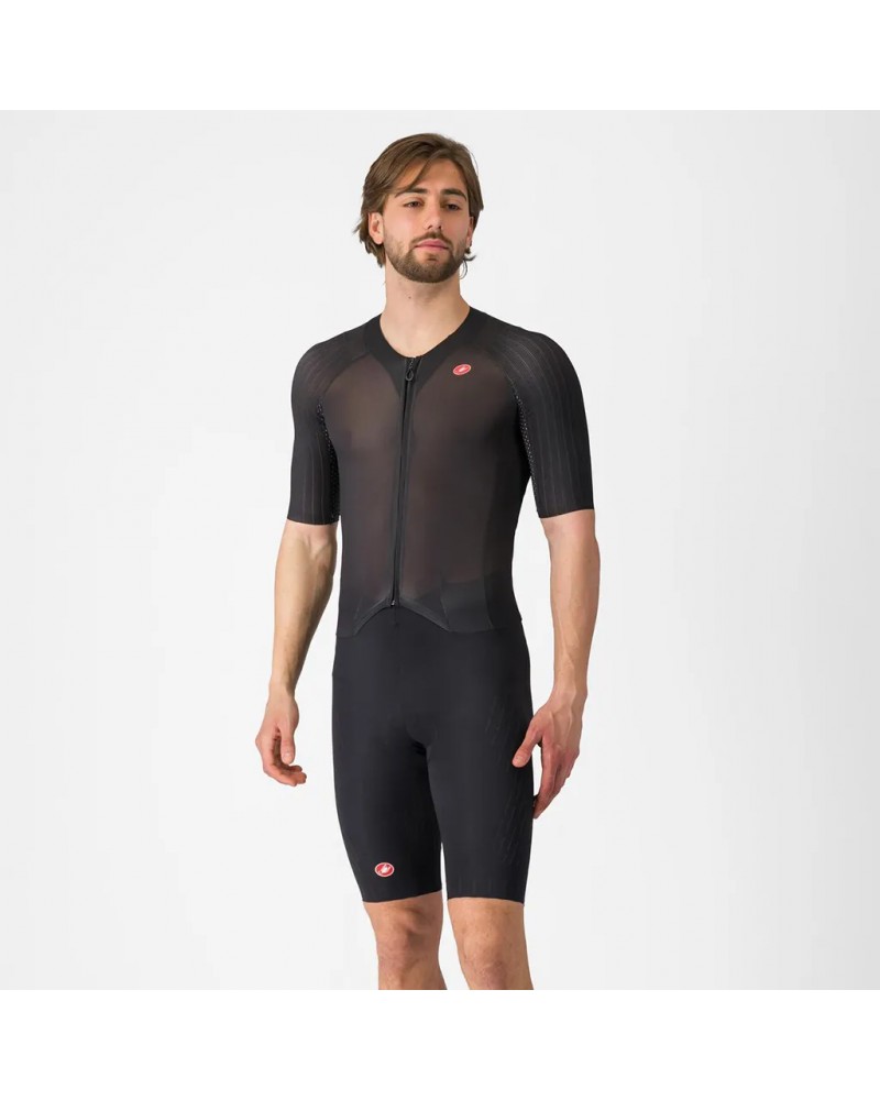 Castelli Sanremo S Speed Suit Rosso Corsa Ciclismo Uomo, Nero (Fondello Progetto X2 Air Seamless)