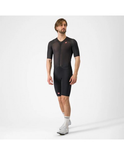 Castelli Sanremo S Speed Rosso Corsa Men's Cycling Speed Suit, Black (Progetto X2 Air Seamless Pad)
