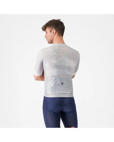Castelli Climber's A/C Rosso Corsa Men's Full Zip Short Sleeve Cycling Jersey, Silver Gray/Smoky Gray