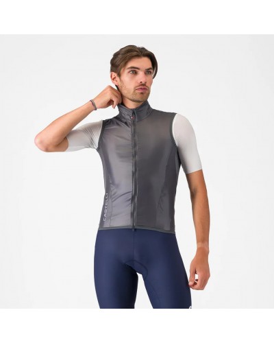 Castelli Aria 2 Gilet Uomo Antivento Ripiegabile, Grigio Scuro