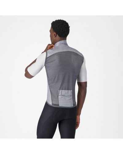 Castelli Aria 2 Windproof Men's Cycling Packable Vest, Silver Gray/Dark Gray
