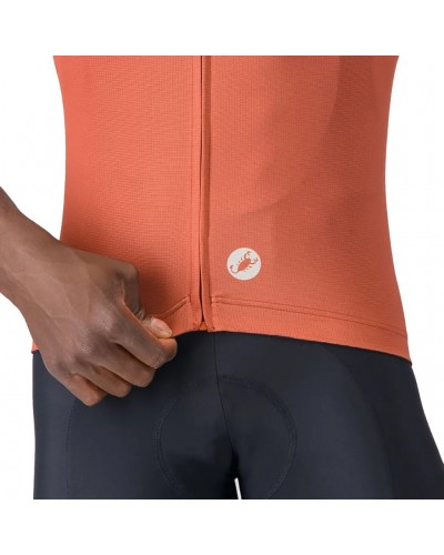 Castelli Entrata Apex Men's Full Zip Short Sleeve Cycling Jersey, Paprika/Silver Moon