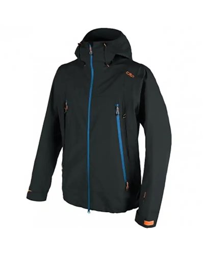 CMP Giacca con Cappuccio Man Jacket Fix Hood, Antracite/China Blue/Fiesta