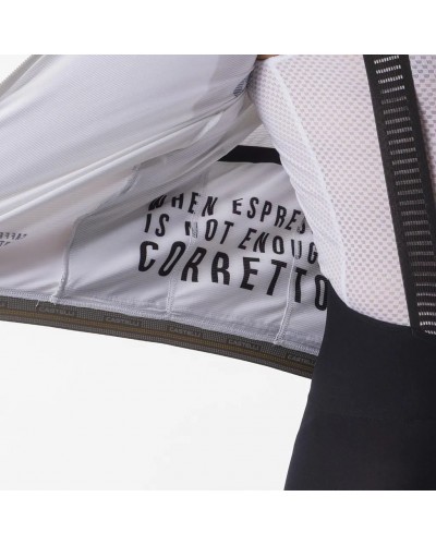 Castelli Corretto Men's Full Zip Short Sleeve Cycling Jersey, Ivory/Clay/Black