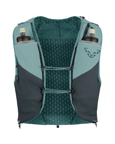 Dynafit Alpine 8 Zaino Gilet Trail Running, Smoke Blue/Cinder (2 Borracce Comprimibili da 500 ml Incluse)