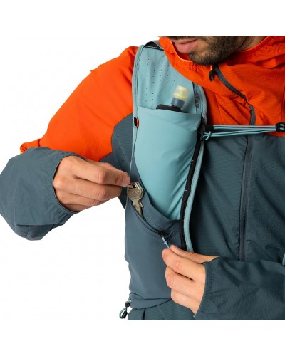 Dynafit Alpine 8 Zaino Gilet Trail Running, Smoke Blue/Cinder (2 Borracce Comprimibili da 500 ml Incluse)