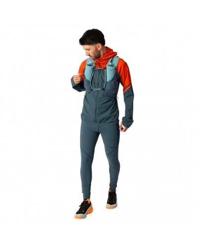 Dynafit Alpine 8 Zaino Gilet Trail Running, Smoke Blue/Cinder (2 Borracce Comprimibili da 500 ml Incluse)