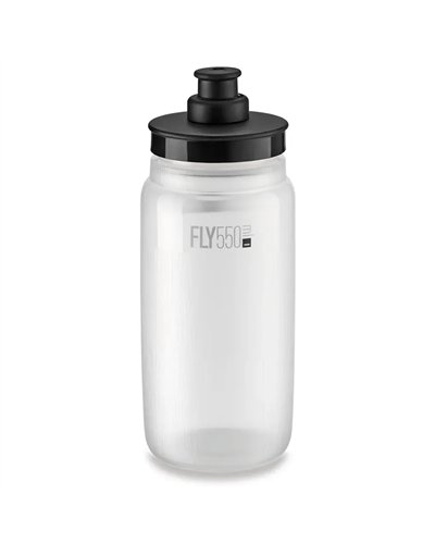 Elite Borraccia Fly Tex 550ml, Trasparente/Tappo Nero