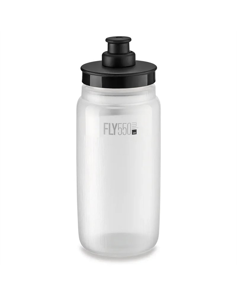Elite Borraccia Fly Tex 550ml, Trasparente/Tappo Nero