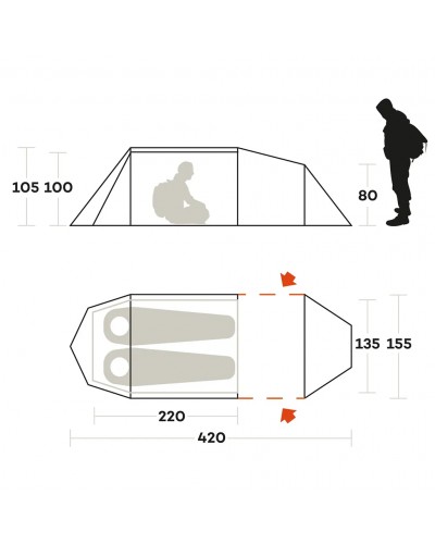 Ferrino Volta 2 two-person Tent, Petrol Blue