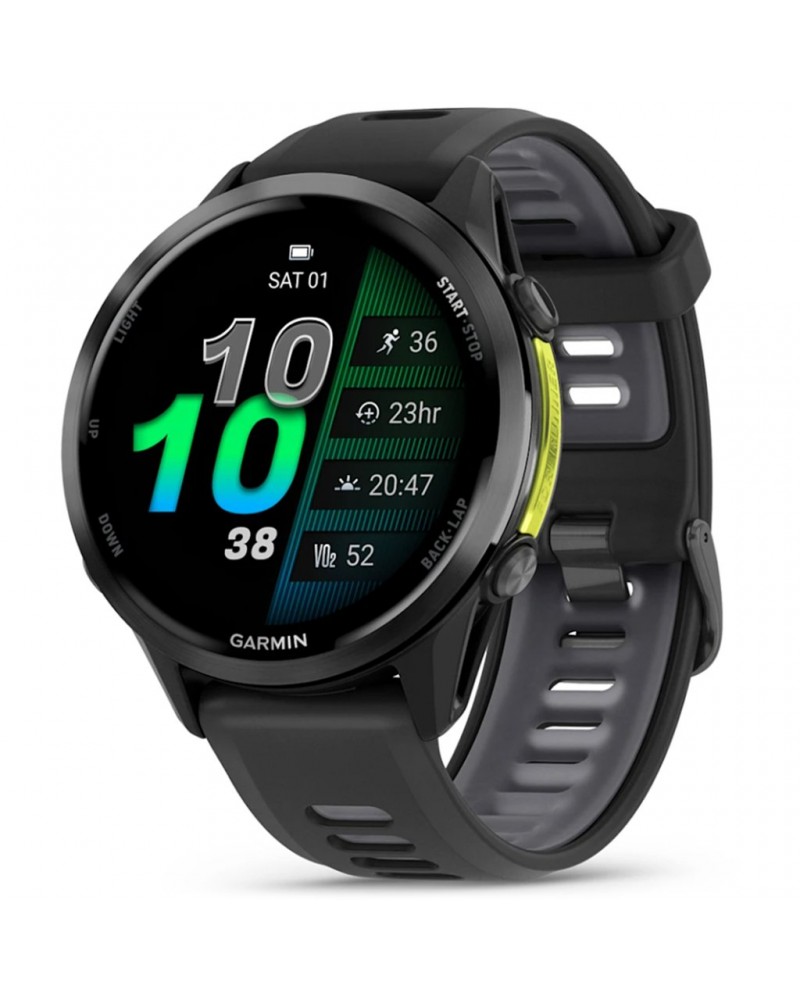 Garmin Forerunner 970 AMOLED GPS Smartwatch Wrist-Based HR, Titanium Carbon Grey DLC/Black/Translucent Whitestone