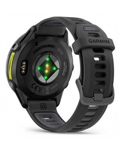 Garmin Forerunner 970 AMOLED GPS Smartwatch Wrist-Based HR, Titanium Carbon Grey DLC/Black/Translucent Whitestone