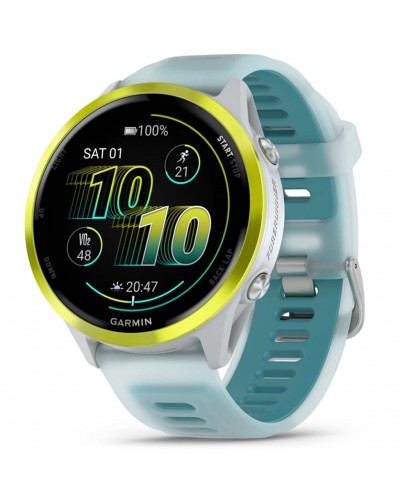 Garmin Forerunner 570 AMOLED Cassa 47mm GPS Smartwatch Cardio Integrato, Amp Yellow Alu/Translucent Whitestone/Turquoise