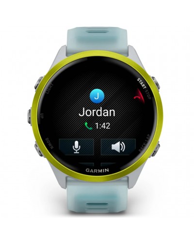 Garmin Forerunner 570 AMOLED Case 47mm GPS Smartwatch Wrist-Based HR, Amp Yellow Alu/Translucent Whitestone/Turquoise