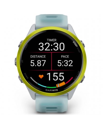 Garmin Forerunner 570 AMOLED Cassa 47mm GPS Smartwatch Cardio Integrato, Amp Yellow Alu/Translucent Whitestone/Turquoise