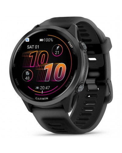 Garmin Forerunner 570 AMOLED Case 47mm GPS Smartwatch Wrist-Based HR, Slate Grey Alu/Translucent Black/Black