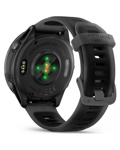 Garmin Forerunner 570 AMOLED Cassa 47mm GPS Smartwatch Cardio Integrato, Slate Grey Alu/Translucent Black/Black