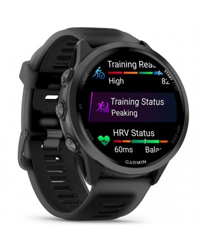 Garmin Forerunner 570 AMOLED Cassa 47mm GPS Smartwatch Cardio Integrato, Slate Grey Alu/Translucent Black/Black