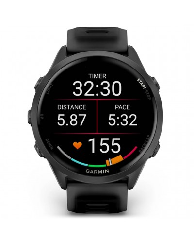 Garmin Forerunner 570 AMOLED Case 47mm GPS Smartwatch Wrist-Based HR, Slate Grey Alu/Translucent Black/Black