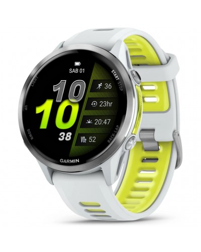 Garmin Forerunner 970 AMOLED GPS Smartwatch Wrist-Based HR, Titanium/Whitestone/Translucent Amp Yellow