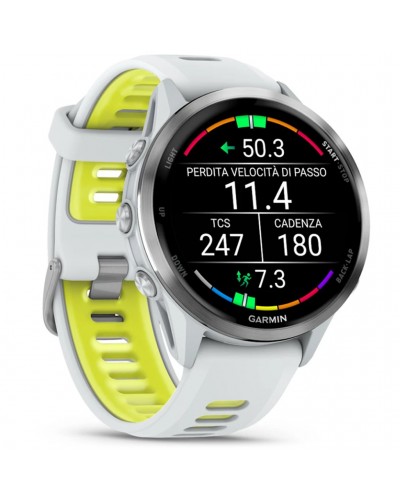 Garmin Forerunner 970 AMOLED GPS Smartwatch Cardio Integrato, Titanium/Whitestone/Translucent Amp Yellow