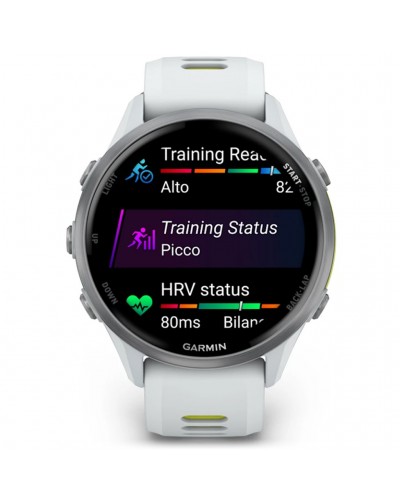 Garmin Forerunner 970 AMOLED GPS Smartwatch Wrist-Based HR, Titanium/Whitestone/Translucent Amp Yellow
