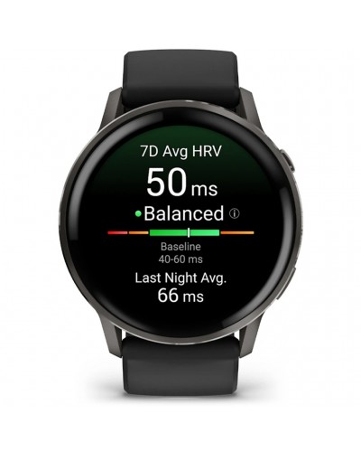 Garmin Venu 4 AMOLED Case 45mm GPS Smartwatch Wrist-Based HR, Slate/Black