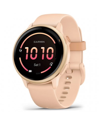 Garmin Vivoactive 6 AMOLED GPS Smartwatch Wrist-Based HR, Metallic Pink Dawn/Pink Dawn