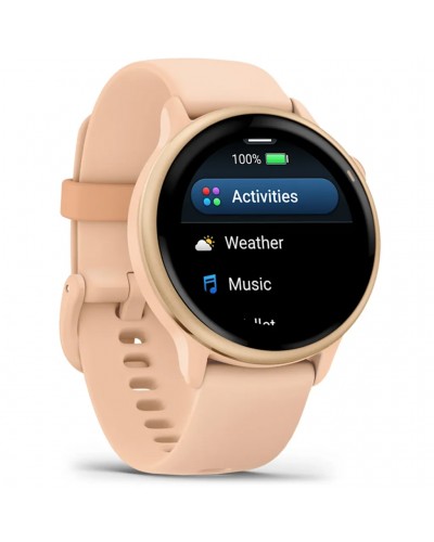 Garmin Vivoactive 6 AMOLED GPS Smartwatch Wrist-Based HR, Metallic Pink Dawn/Pink Dawn