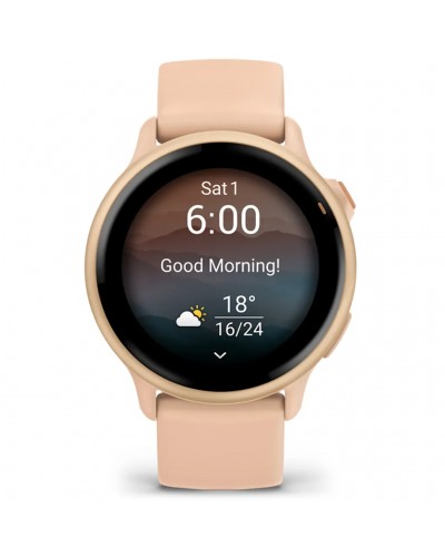 Garmin Vivoactive 6 AMOLED GPS Smartwatch Wrist-Based HR, Metallic Pink Dawn/Pink Dawn
