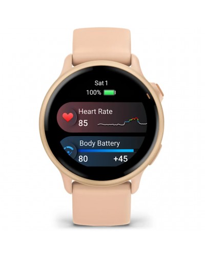Garmin Vivoactive 6 AMOLED GPS Smartwatch Wrist-Based HR, Metallic Pink Dawn/Pink Dawn