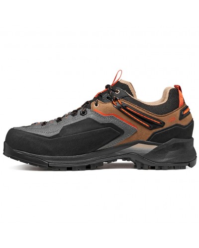 Garmont Akron GTX Gore-Tex Men's Approach Shoes, Dach Brown/Tango Red